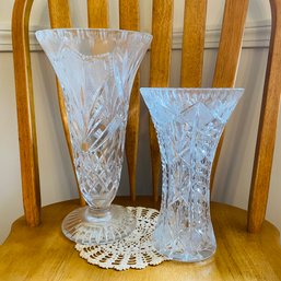 Two Tall Cut-Glass Vases (Dining Room)