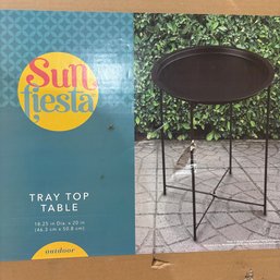 New In Box Sun Fiesta Black Metal Tray Table (BM)