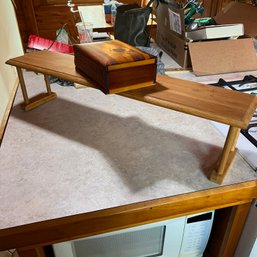 Shelf Riser And Wooden Box (kitchen - 41772)