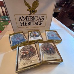 Set Of 5 Impressive American Heritage Military Themed Candles  (DR)