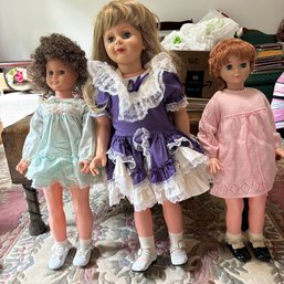 Set Of 3 Vintage Tall Doll Lot-see Note  (LV)