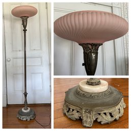 Stunning Vintage Torchiere Floor Lamp (b3)