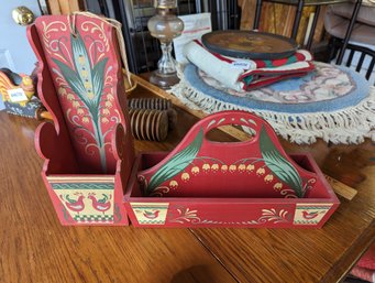 Pair Of Painted Wooden Boxes (Garage)