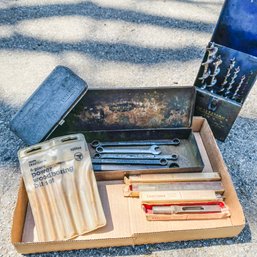 Craftsman Bits And Metal Cases Lot (Loc: Left Table Floor)