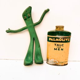 Vintage Gumby Figure And Palmolive Talc For Men Can (JP)