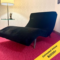 Stunning Mid Century Adrian Pearsall Style Black Wave Chaise Lounge Chair 36x55 (LR)