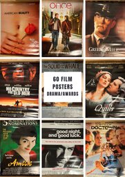 Massive MOVIE POSTER LOT! 60 DRAMA/FOREIGN/AWARD WINNERS Original DVD Release Posters, 27x41 - See Notes