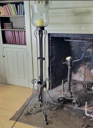 Large Heavy Vintage Wrought Iron Candle Holder 5'7' Tall (Living Room)