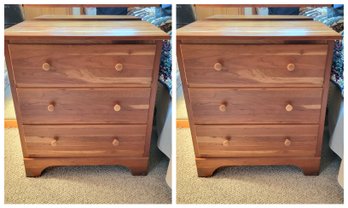 Pair Of Wooden Nightstand Tables With Drawers 30' X 28'x 18' (Upmaster)