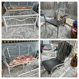 Vintage White Metal Patio Set - See Description (Porch)