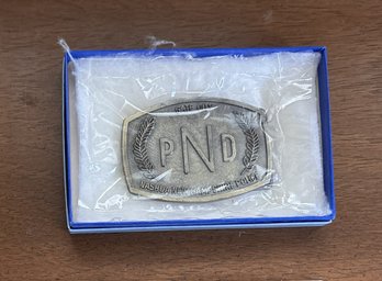 Gate City Nashua NH Police Belt Buckle, Appears New In Packaging  (MB)