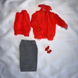Vintage Barbie Outfit - Sweater Girl Orange Knit Set #976 (JC)