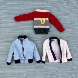 Vintage Ken Doll Clothes - Jacket, Cardigan And University Sweater (JC)
