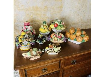 Collection Of Porcelain Fruit Baskets - Signed Pieces, French And Italian (Dining Room)