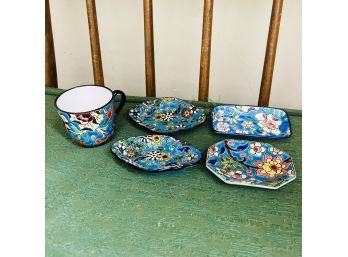 Set Of Five Pieces Of Majolica Pottery With Signed Marks (Bedroom 5)