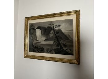 Vintage Black And Grey Picture In Gold Frame (BR 1 Hall)