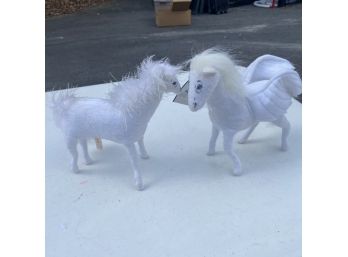 Annalee 10' Pegasus & Unicorn White Horses From 20045 (Garage) MB2