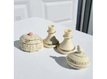 Lenox Trinket Boxes And Candlestick Holders MB2