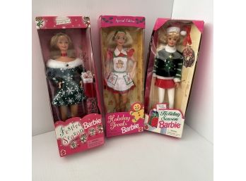 Trio Of Holiday Barbies New In Box (MB) MB2
