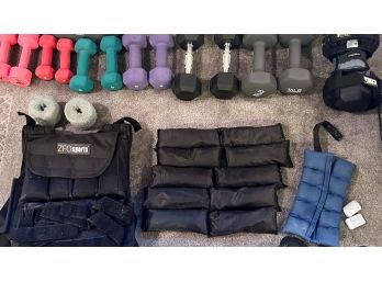 Exercise Lot! Free Weights, Weighted Vest, & Ankle/wrist Weights (51168) (BSMT)