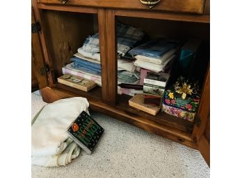 Vintage Linens Lot: Includes Scranton Set, Candles And More (Basement)