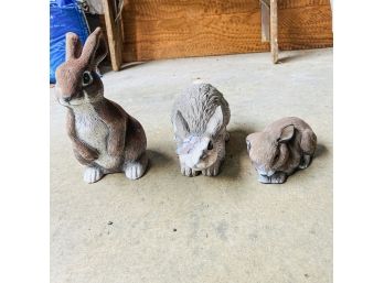 Set Of Three Lawn Bunnies