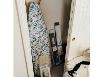 Closet Lot: Ironing Board, Curtains, Vinyl Blinds (Bedroom 2)