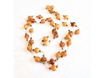 Necklace With Neutral Brown Beads