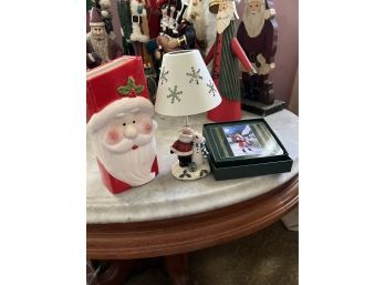 Santa Vase, Votive Holder And Coasters (Living Room)