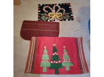 Three Christmas Throw Rugs (Basement)