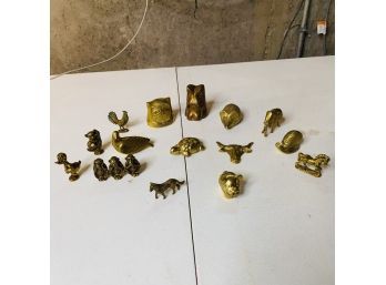 Assorted Miniture Brass Animals Lot (Basement Brass Bin)