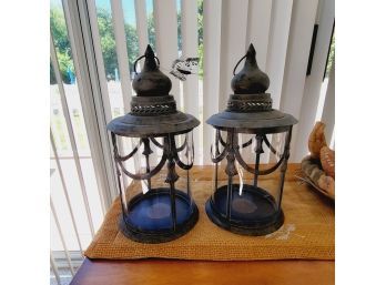 Set Of 2 Black Lanterns (porch)