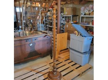 Tall Wooden Lamp. Needs Repair. (Basement)