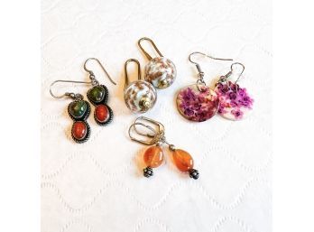 Assorted Earrings - One Pair Marked Sterling And One From Italy