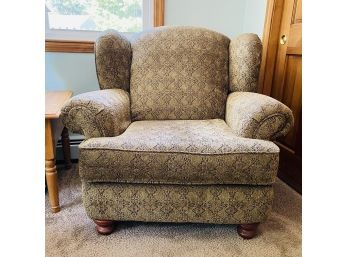 Beige Cloth Wingback Armchair No. 1 (Upstairs Sitting Room)