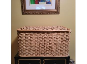 Lined Wicker Basket (Upstairs Bedroom)