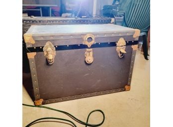 Vintage Black Trunk With Insert Drawer (Basement)