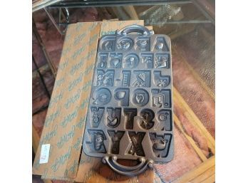 John Wright Cast Iron Alphabet Cookie Mold (Basement)