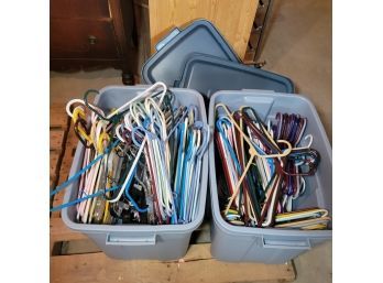 2 Totes Of Plastic Hangers (Basement)