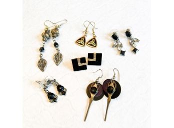 Black And Silver Tone Earring Assortment