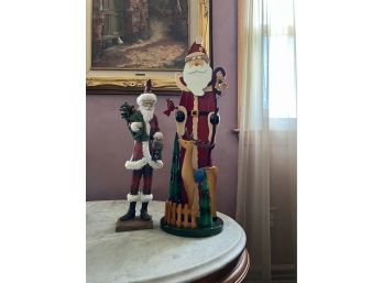 Pair Of Tall Santa Figures (Living Room)