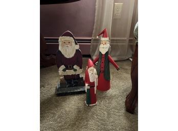 Trio Of Decorative Santa Figures (Living Room)