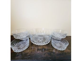 Arcoroc France Crystal Large Serving Bowl And 4 Side Bowls (Dining Room)