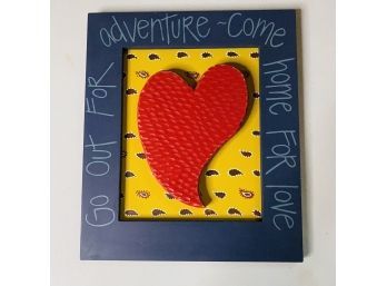 Framed Wooden Heart Wall Art Piece 12'x14' (Basement Shelf)