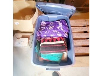 Tote Of Vintage Blankets (Basement