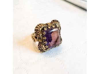 14k Gold Ring With Amethyst Stone