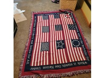 American Flag And Christmas Wreath Throw (Upstairs Bedroom)