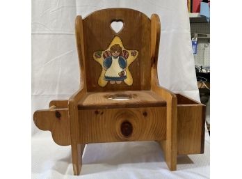 Vintage Children's Potty With Toilet Paper And Book Holders