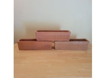 Set Of 3 Terrecotta Planters From Italy