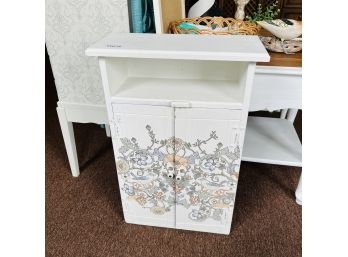 Vintage Refinished White And Floral Medicine Cabinet/Shelf 17'x26'x8' (Zone 3)